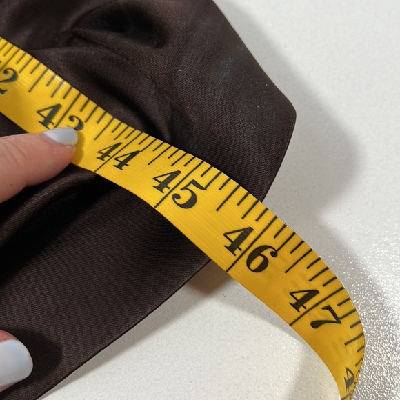 SUZI CHIN Chocolate Brown Cocktail Slimming Rouching Midi Sleeveless Dress 10 - Picture 8 of 9